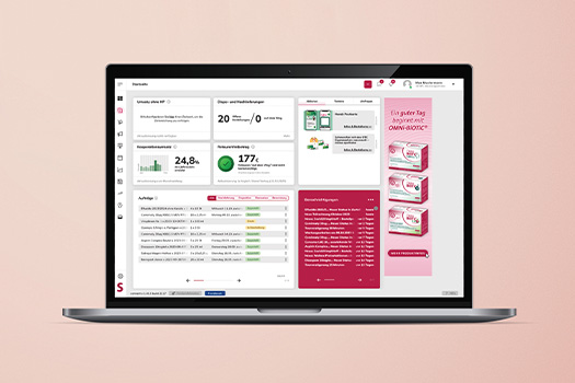 Dashboard mit aktuellen Apothekenkennzahlen - Sanacorp Connect
